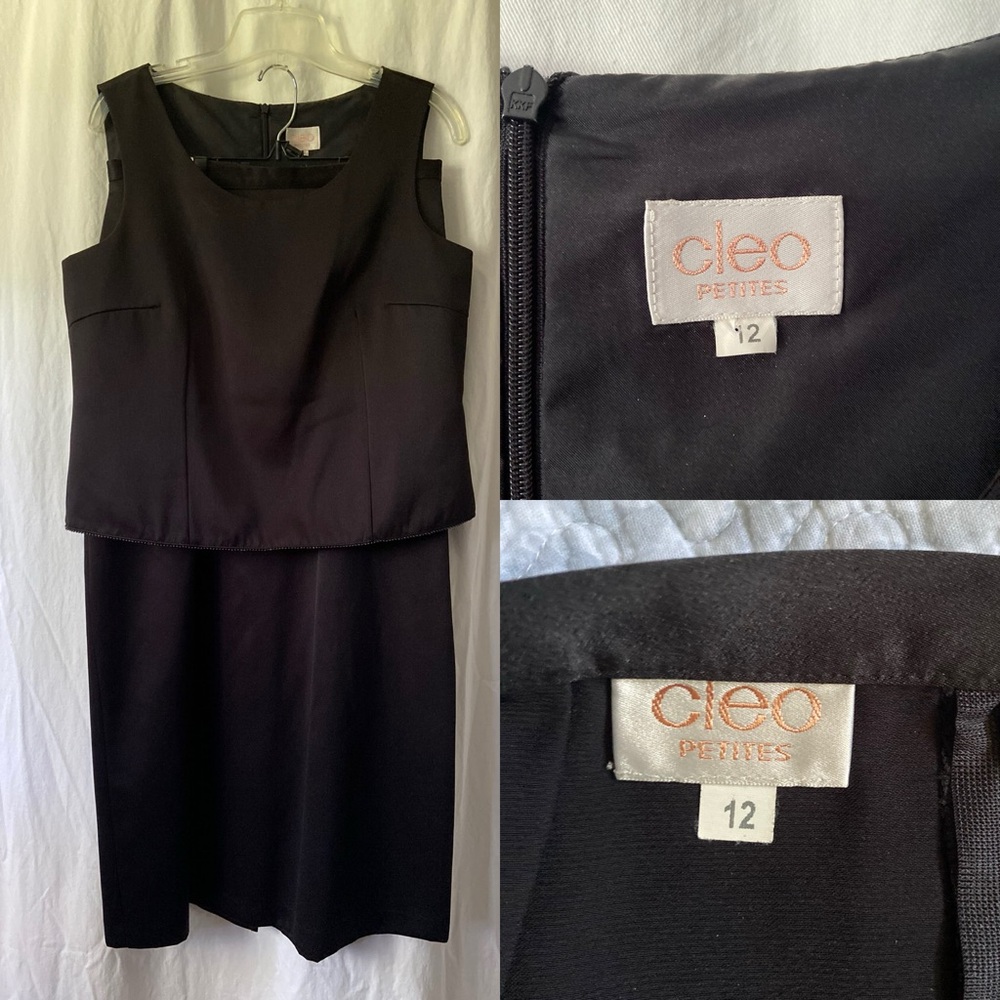 Cleo Petites Black Satin Skirt & Top Set- Size 12 (both)